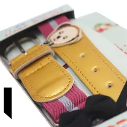 کمربند دخترانه پاپیونی سی اچ آر  مدل خرسی  سایز ۳ تا ۱۲ سال