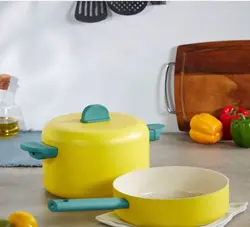 ست قابلمه و ماهیتابه هوم سنتر رنگ زرد