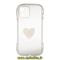 قاب گوشی iPhone 12 Pro Max آیفون طرح ژله ای شفاف بالشتی قلبی محافظ لنز دار شفاف کد 482