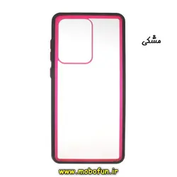 قاب گوشی Galaxy S20 Ultra سامسونگ طرح پشت طلق شفاف دور سیلیکونی رنگی مشکی کد 140