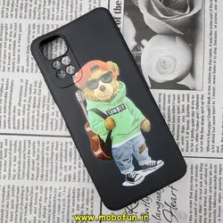 قاب گوشی Redmi Note 11 4G - Redmi Note 11S شیائومی سیلیکونی ژله ای محافظ لنز دار طرح خرسی تدی Tedi مشکی کد 410