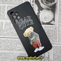 قاب گوشی Galaxy A32 4G سامسونگ سیلیکونی ژله ای محافظ لنز دار طرح خرسی تدی Tedi مشکی کد 551