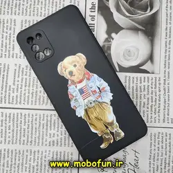 قاب گوشی Galaxy A31 سامسونگ سیلیکونی ژله ای محافظ لنز دار طرح خرسی تدی Tedi مشکی کد 452