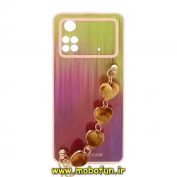 قاب گوشی Xiaomi Poco M4 Pro 4G شیائومی طرح لاکچری دستبندی آویزدار زنجیری قلبی محافظ لنز دار کد 133