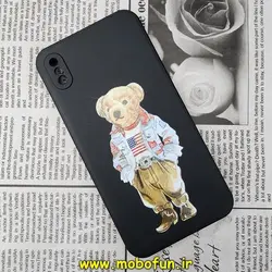 قاب گوشی iPhone XS Max آیفون سیلیکونی ژله ای طرح خرسی تدی TEDi محافظ لنز دار مشکی کد 169