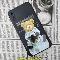 قاب گوشی iPhone XS Max آیفون سیلیکونی ژله ای طرح خرسی تدی TEDi محافظ لنز دار مشکی کد 162