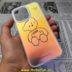 قاب گوشی iPhone 14 Pro Max آیفون طرح ضدضربه هولوگرامی لنز رنگی هفت رنگ خرسی تدی کد 82