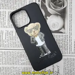 قاب گوشی iPhone 14 Pro Max آیفون سیلیکونی ژله ای طرح خرسی تدی TEDi مشکی کد 69