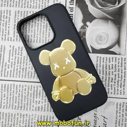 قاب گوشی iPhone 14 Pro آیفون سیلیکونی ژله ای طرح خرسی تدی TEDi مشکی کد 57