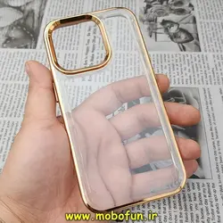 قاب گوشی iPhone 14 Pro آیفون طرح پشت طلق شیشه ای شفاف اورجینال برند CASE MATE طلایی کد 39