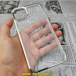 قاب گوشی iPhone 14 Max آیفون طرح پشت طلق شیشه ای شفاف اورجینال برند CASE MATE نقره ای کد 18