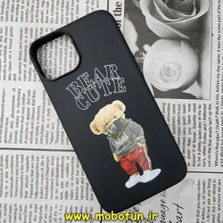 قاب گوشی iPhone 14 Pro Max آیفون سیلیکونی ژله ای طرح خرسی تدی TEDi مشکی کد 35