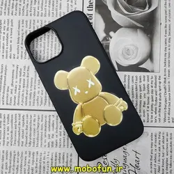 قاب گوشی iPhone 14 Pro Max آیفون سیلیکونی ژله ای طرح خرسی تدی TEDi مشکی کد 34
