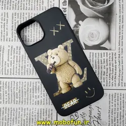 قاب گوشی iPhone 14 Pro Max آیفون سیلیکونی ژله ای طرح خرسی تدی TEDi مشکی کد 32