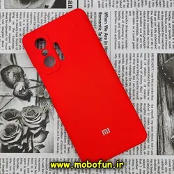 قاب گوشی Mi 11T - Mi 11T Pro شیائومی سیلیکونی اورجینال سورا SORA پاک کنی درجه یک زیربسته محافظ لنز دار قرمز کد 200