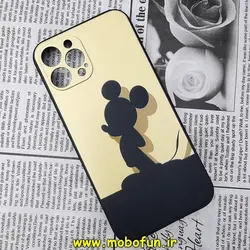 قاب گوشی iPhone 12 Pro Max آیفون سیلیکونی ژله ای طرح میکی موس محافظ لنز دار مشکی کد 460