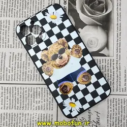 قاب گوشی iPhone 12 Pro Max آیفون سیلیکونی ژله ای طرح خرسی تدی TEDi محافظ لنز دار مشکی کد 453