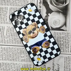 قاب گوشی iPhone 12 Pro آیفون سیلیکونی ژله ای طرح خرسی تدی TEDi محافظ لنز دار مشکی کد 676
