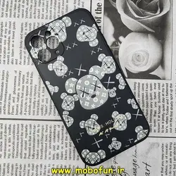 قاب گوشی iPhone 11 Pro آیفون سیلیکونی ژله ای طرح خرسی ربات KAWS محافظ لنز دار مشکی کد 253