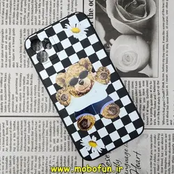 قاب گوشی iPhone 11 آیفون سیلیکونی ژله ای طرح خرسی تدی TEDi محافظ لنز دار مشکی کد 376