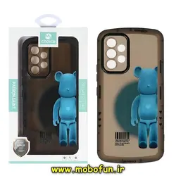 قاب گوشی Galaxy A73 5G سامسونگ طرح ژله ای شفاف بالشتی KAWS ربات محافظ لنز دار خاکستری کد 198