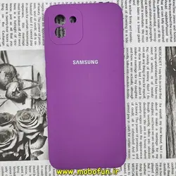 قاب گوشی Galaxy A03 2022 سامسونگ سیلیکونی اورجینال سورا SORA پاک کنی درجه یک زیربسته محافظ لنز دار بنفش کد 51