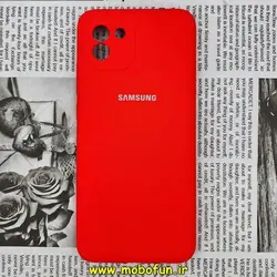 قاب گوشی Galaxy A03 2022 سامسونگ سیلیکونی اورجینال سورا SORA پاک کنی درجه یک زیربسته محافظ لنز دار قرمز کد 47