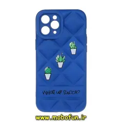 قاب گوشی iPhone 11 Pro Max آیفون پافر PUFFER طرح گل کاکتوس محافظ لنز دار آبی  کد 403