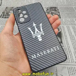 قاب گوشی Galaxy A73 5G سامسونگ طرح کربن ماشینی مازراتی MASERATI محافظ لنز دار مشکی کد 178