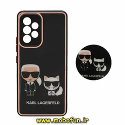 قاب گوشی Galaxy A52 4G - Galaxy A52 5G - Galaxy A52S سامسونگ پشت گلس سرامیکی نشکن طرح کارل لاجرفلد KARL LAGERFELD پاپ سوکت دار کد 722