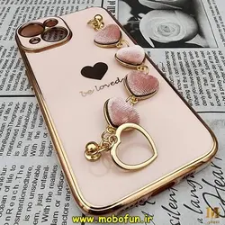 قاب گوشی iPhone 14 آیفون طرح مای کیس گلد لاین لاکچری دستبندی زنجیری قلبی مخملی آویزدار محافظ لنز دار گلبهی کد 12