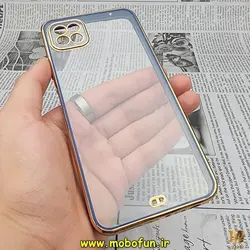 قاب گوشی Galaxy A22 5G سامسونگ طرح الکتروپلیتینگ ژله ای شفاف اورجینال یونیک کیس Unique Case محافظ لنز دار سرمه ای کد 192