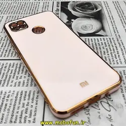 قاب گوشی Redmi 9C - Redmi 10A شیائومی طرح ژله ای مای کیس گلد لاین دور طلایی محافظ لنز دار گلبهی کد 132