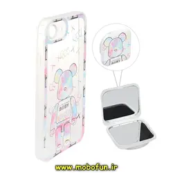 قاب گوشی iPhone 7 - iPhone 8 - iPhone SE 2020 آیفون ژله ای شفاف فانتزی طرح ربات KAWS BABY پاپ سوکت دار آینه ای محافظ لنز دار کد 404