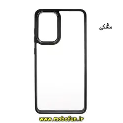 قاب گوشی Galaxy A52 4G - Galaxy A52 5G - Galaxy A52S سامسونگ اورجینال متال کیس Metal طرح پشت طلق شفاف دور سیلیکونی مشکی کد 669