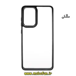 قاب گوشی Galaxy A33 5G سامسونگ اورجینال متال کیس Metal طرح پشت طلق شفاف دور سیلیکونی مشکی کد 158