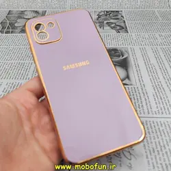 قاب گوشی Galaxy A03 2022 سامسونگ طرح ژله ای مای کیس گلد لاین دور طلایی محافظ لنز دار یاسی کد 37