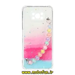 قاب گوشی Poco X3 NFC - Poco X3 Pro شیائومی ماربل طرح آبرنگی دستبند مرواریدی آویزدار زنجیری محافظ لنزدار کد 886