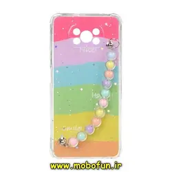 قاب گوشی Poco X3 NFC - Poco X3 Pro شیائومی ماربل طرح آبرنگی دستبند مرواریدی آویزدار زنجیری محافظ لنزدار کد 884