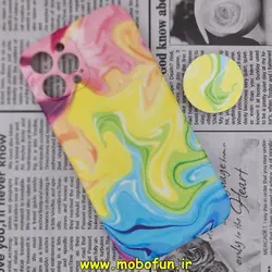 قاب گوشی iPhone 12 Pro Max آیفون ژله ای فانتزی طرح آبرنگی پاپ سوکت دار محافظ لنز دار کد 392