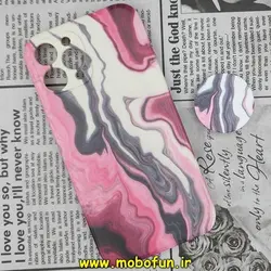 قاب گوشی iPhone 12 Pro Max آیفون ژله ای فانتزی طرح آبرنگی پاپ سوکت دار محافظ لنز دار کد 385