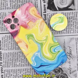 قاب گوشی iPhone 11 Pro Max آیفون ژله ای فانتزی طرح آبرنگی پاپ سوکت دار محافظ لنز دار کد 340