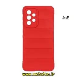 قاب گوشی Galaxy A73 5G سامسونگ سیلیکونی پافر PC زیر بسته محافظ لنز دار قرمز کد 104