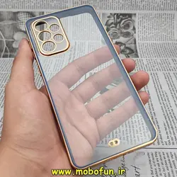 قاب گوشی Galaxy A33 5G سامسونگ طرح الکتروپلیتینگ ژله ای شفاف اورجینال یونیک کیس Unique Case محافظ لنز دار سرمه ای کد 147