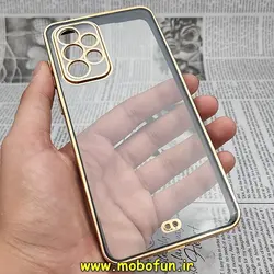 قاب گوشی Galaxy A33 5G سامسونگ طرح الکتروپلیتینگ ژله ای شفاف اورجینال یونیک کیس Unique Case محافظ لنز دار مشکی کد 146