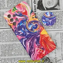 قاب گوشی Galaxy A32 4G سامسونگ ژله ای فانتزی طرح آبرنگی پاپ سوکت دار محافظ لنز دار کد 455