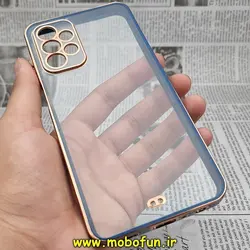 قاب گوشی Galaxy A23 4G سامسونگ طرح الکتروپلیتینگ ژله ای شفاف اورجینال یونیک کیس Unique Case محافظ لنز دار سرمه ای کد 119