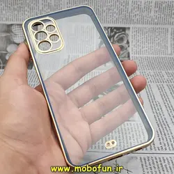 قاب گوشی Galaxy A13 4G سامسونگ طرح الکتروپلیتینگ ژله ای شفاف اورجینال یونیک کیس Unique Case محافظ لنز دار سرمه ای کد 181