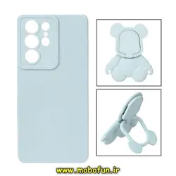 قاب گوشی Galaxy S21 Ultra سامسونگ طرح ربات KAWS سیلیکونی پرو کمرا پاپ سوکت دار محافظ لنز دار آبی روشن کد 163