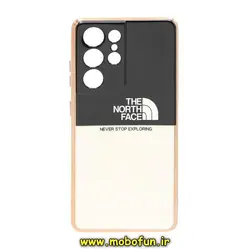 قاب گوشی Galaxy S21 Ultra سامسونگ طرح ژله ای مای کیس گلد لاین دور طلایی محافظ لنز دار طرح NORTH FACE کد 157